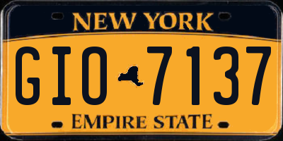 NY license plate GIO7137