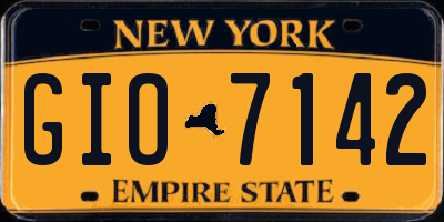 NY license plate GIO7142