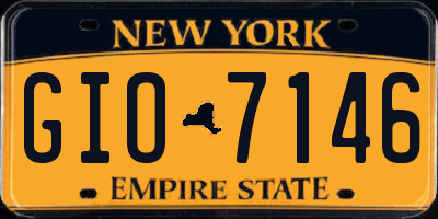 NY license plate GIO7146