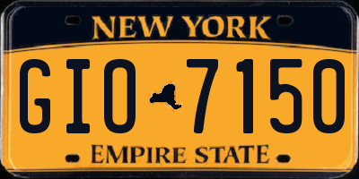 NY license plate GIO7150