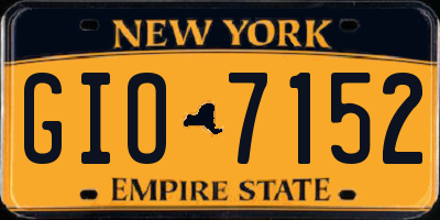NY license plate GIO7152