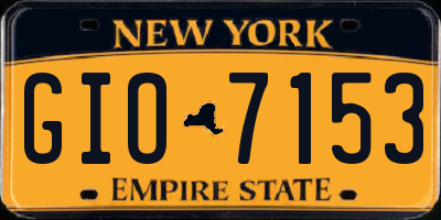 NY license plate GIO7153