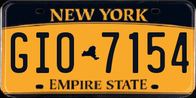 NY license plate GIO7154