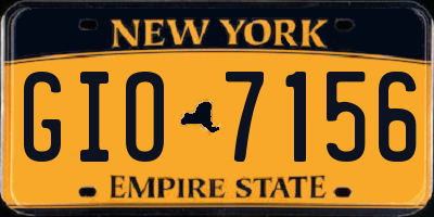 NY license plate GIO7156