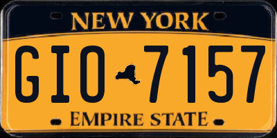 NY license plate GIO7157