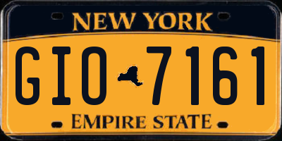 NY license plate GIO7161