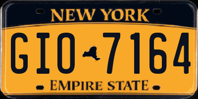 NY license plate GIO7164