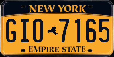 NY license plate GIO7165