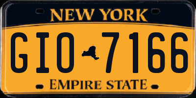 NY license plate GIO7166