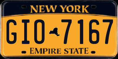 NY license plate GIO7167