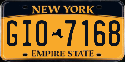 NY license plate GIO7168