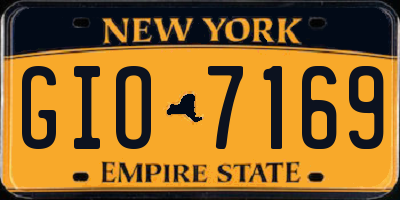 NY license plate GIO7169