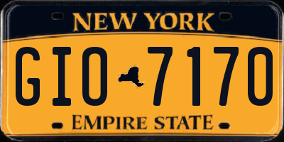 NY license plate GIO7170