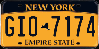 NY license plate GIO7174