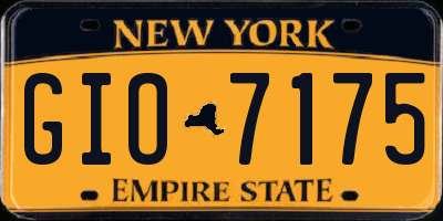 NY license plate GIO7175