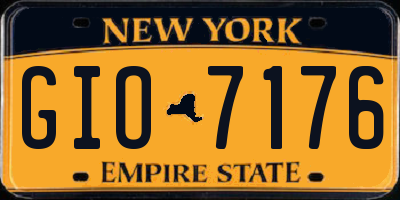 NY license plate GIO7176