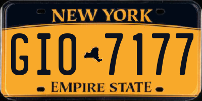NY license plate GIO7177