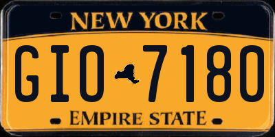 NY license plate GIO7180
