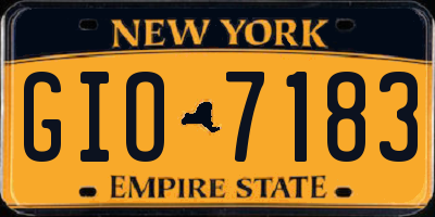 NY license plate GIO7183
