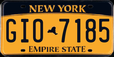 NY license plate GIO7185