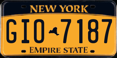 NY license plate GIO7187