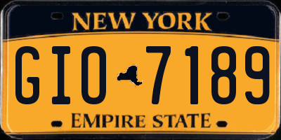 NY license plate GIO7189