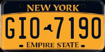 NY license plate GIO7190