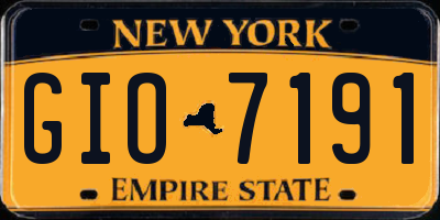 NY license plate GIO7191