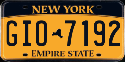 NY license plate GIO7192