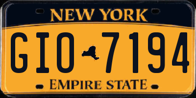 NY license plate GIO7194