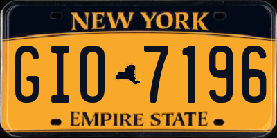 NY license plate GIO7196