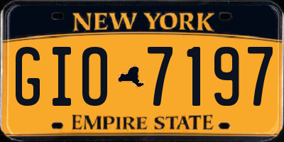 NY license plate GIO7197