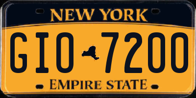 NY license plate GIO7200