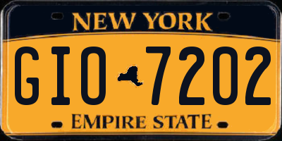 NY license plate GIO7202