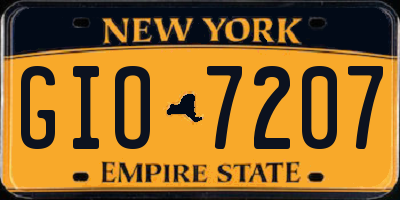 NY license plate GIO7207