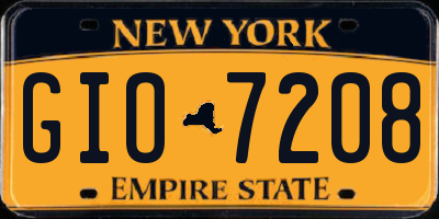 NY license plate GIO7208