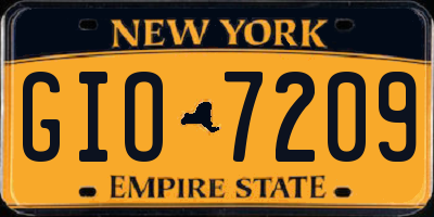 NY license plate GIO7209