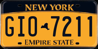 NY license plate GIO7211