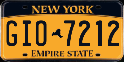 NY license plate GIO7212