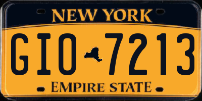 NY license plate GIO7213