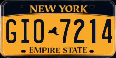 NY license plate GIO7214