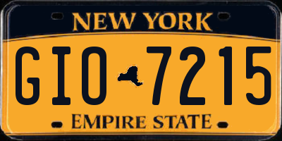 NY license plate GIO7215