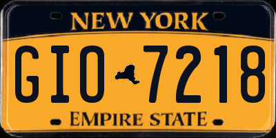 NY license plate GIO7218
