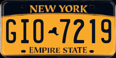 NY license plate GIO7219