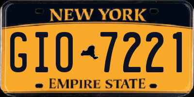 NY license plate GIO7221