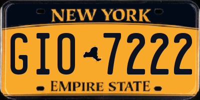 NY license plate GIO7222