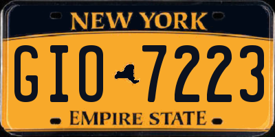 NY license plate GIO7223