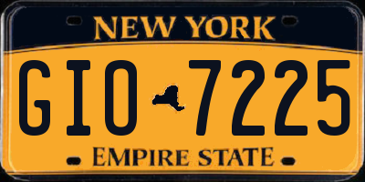 NY license plate GIO7225