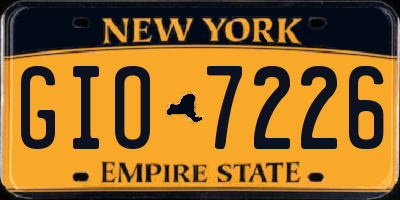 NY license plate GIO7226
