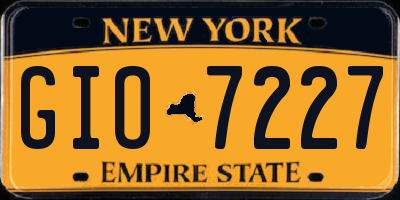 NY license plate GIO7227